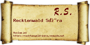 Recktenwald Sára névjegykártya